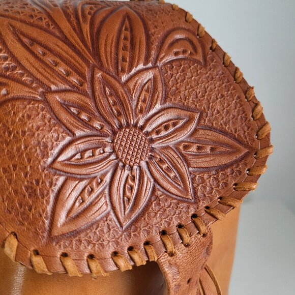 New Handmade Tooled Leather Bag Purse I Boho Western Style - Picture 2 of 10
